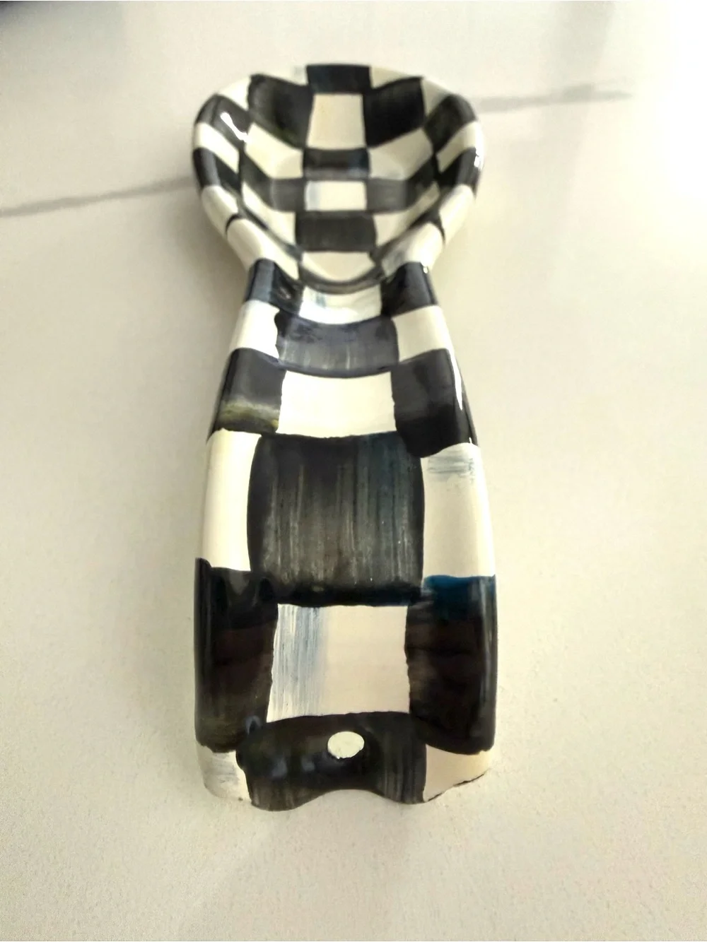 Brand New! Mackenzie Childs Spoon Rest-Courtly Check